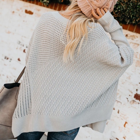 Divine Zipper Sweater in Lt. Grey - Picture 4 of 8